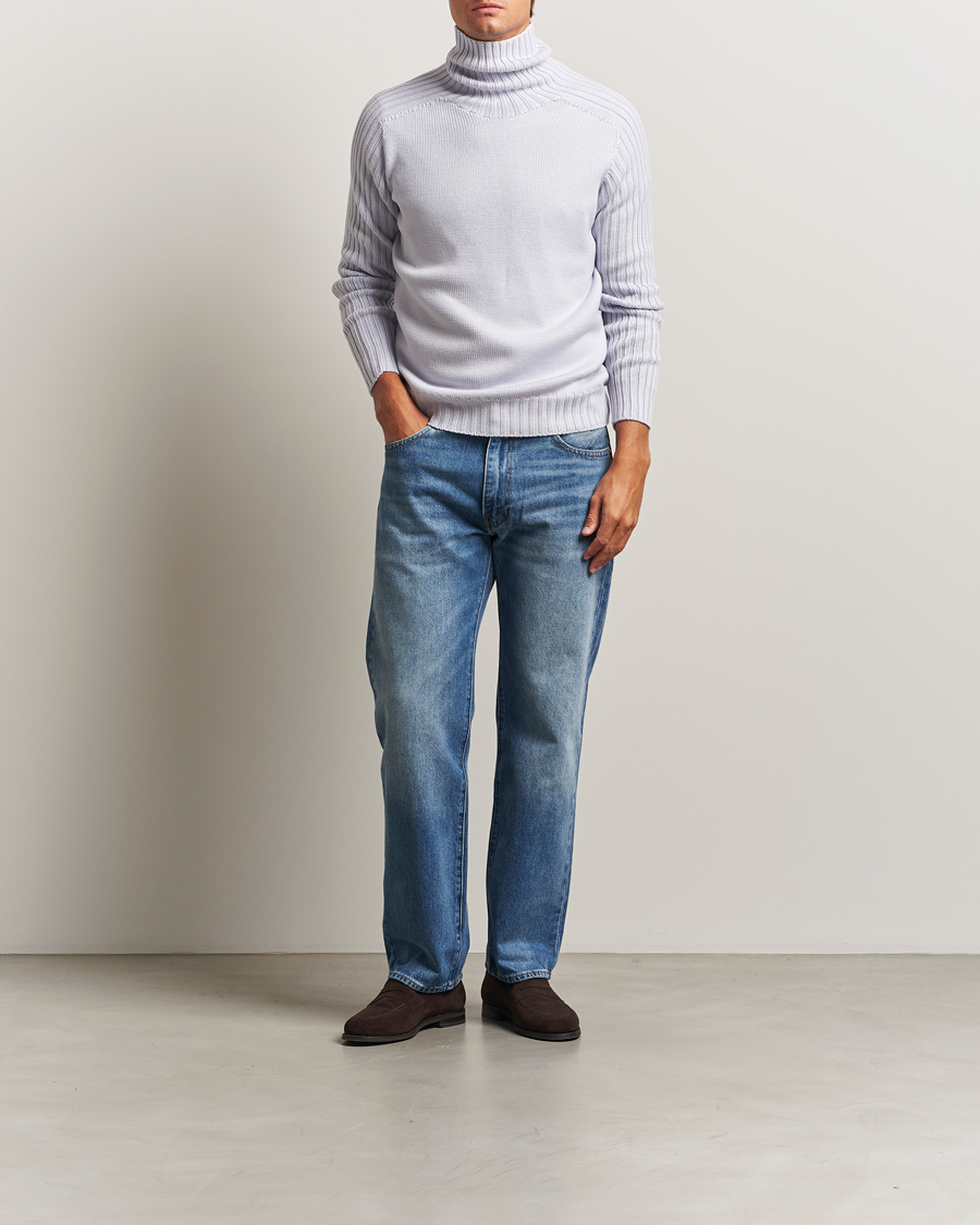 Herre | Trøjer | Gran Sasso | Rainwool Rollneck Light Purple Melange