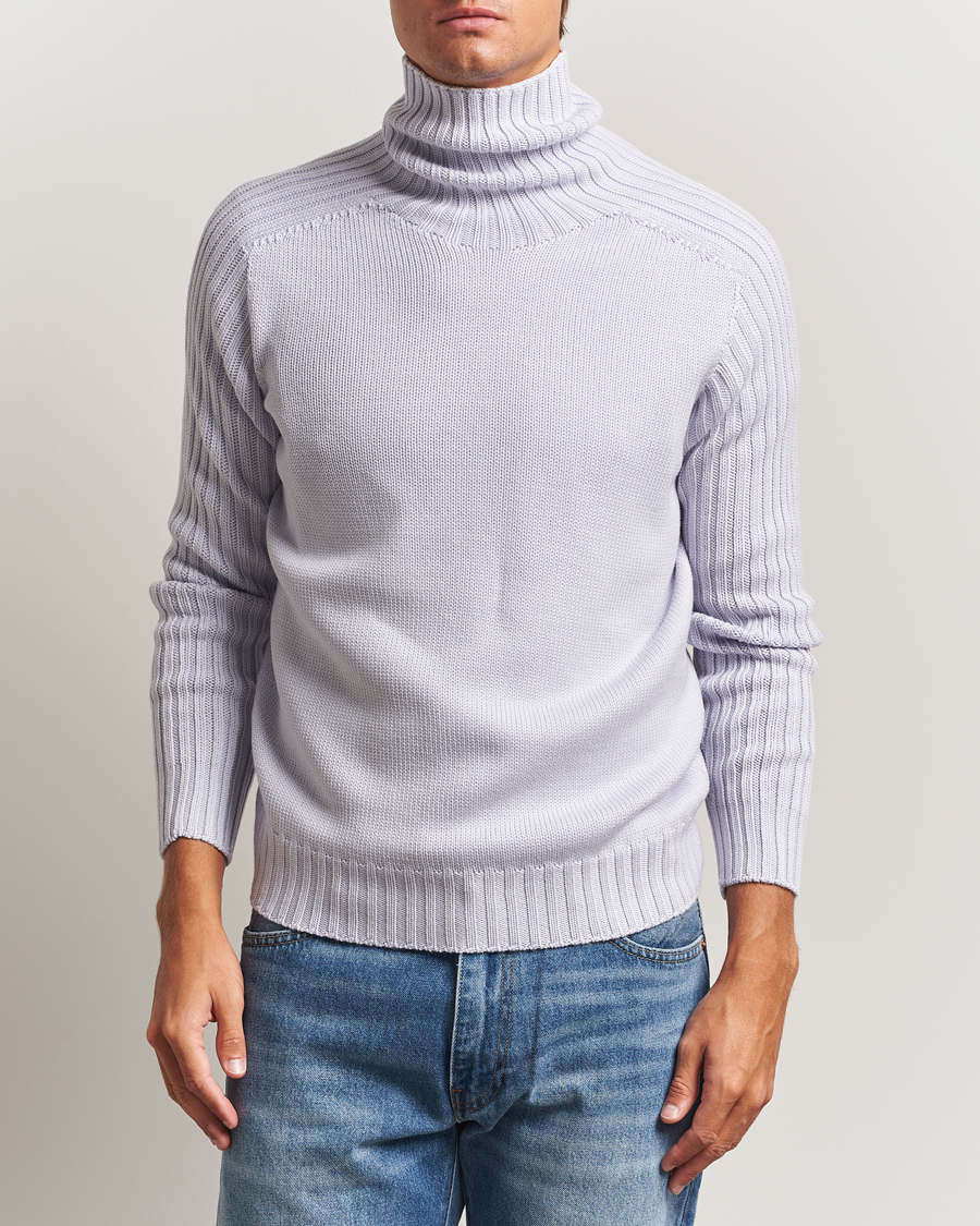 Herre | Trøjer | Gran Sasso | Rainwool Rollneck Light Purple Melange