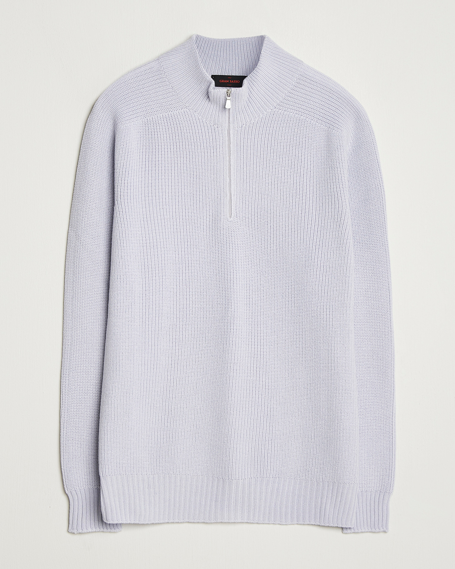 Herre | Trøjer | Gran Sasso | Rainwool Half Zip Light Lavendel
