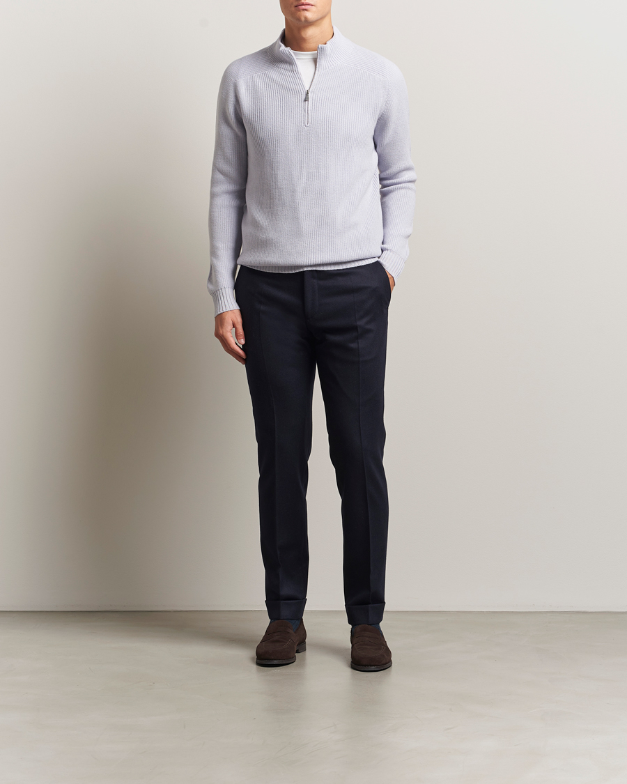 Herre | Trøjer | Gran Sasso | Rainwool Half Zip Light Lavendel