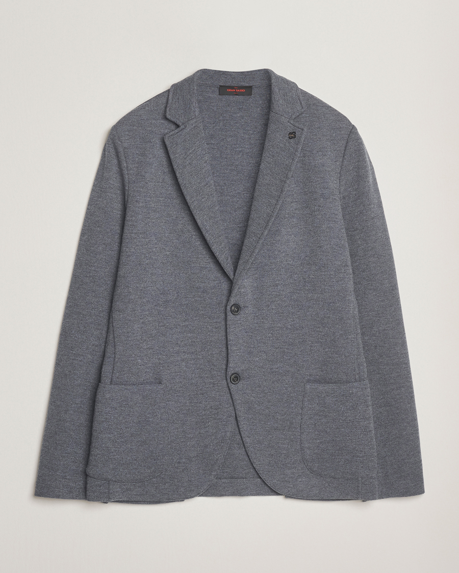 Herre | Blazere & jakker | Gran Sasso | Rainwool Knitted Blazer Grey Melange