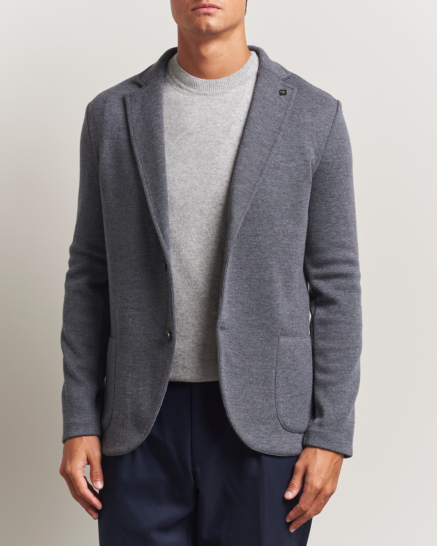 Herre | Blazere & jakker | Gran Sasso | Rainwool Knitted Blazer Grey Melange