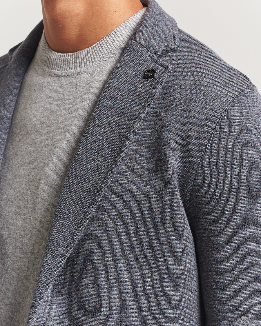 Herre | Blazere & jakker | Gran Sasso | Rainwool Knitted Blazer Grey Melange