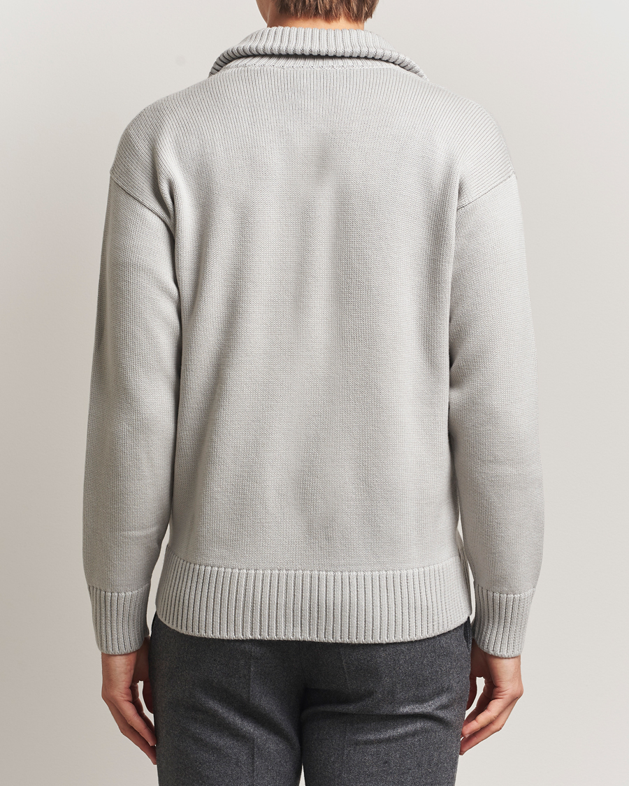 Herre | Trøjer | Gran Sasso | Heavy Knitted Merino Full Zip Light Grey Melange