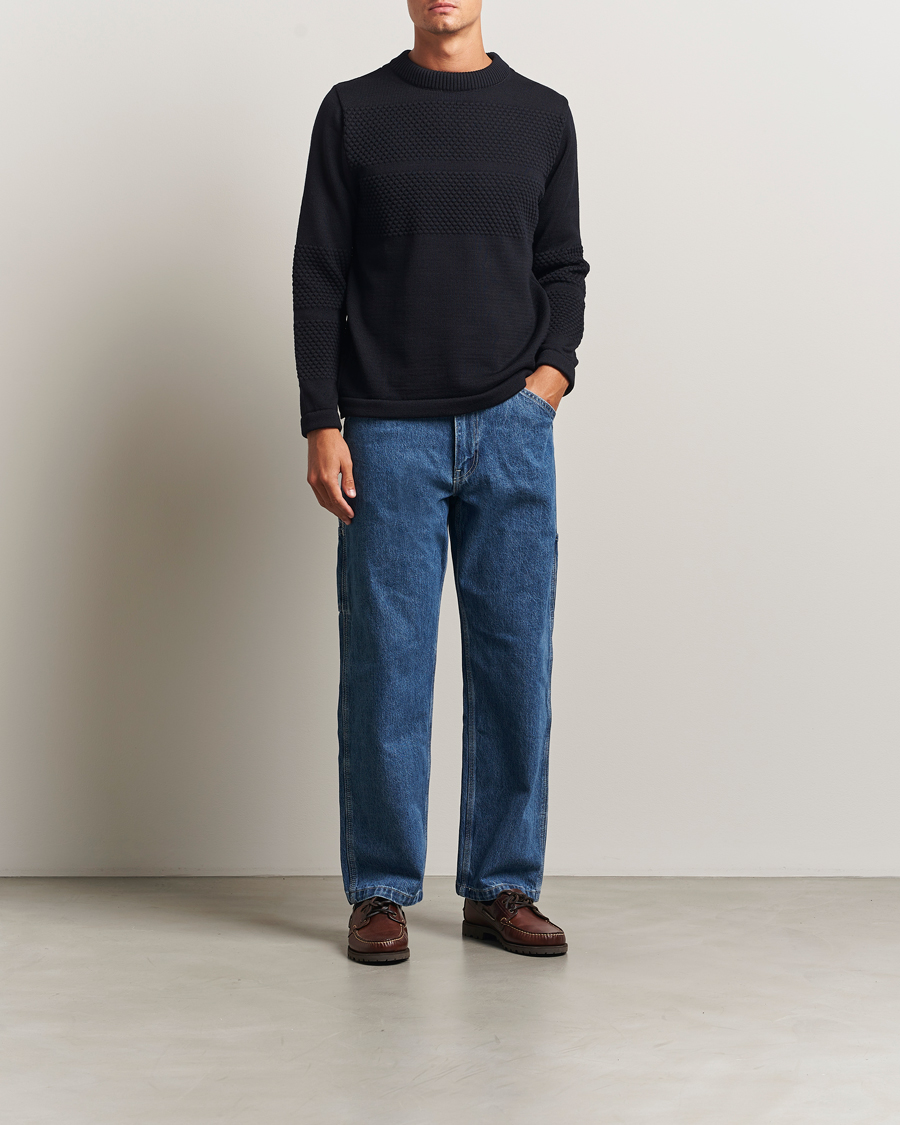 Herre | Trøjer | S.N.S. Herning | Fisherman Wool Crew Neck Navy