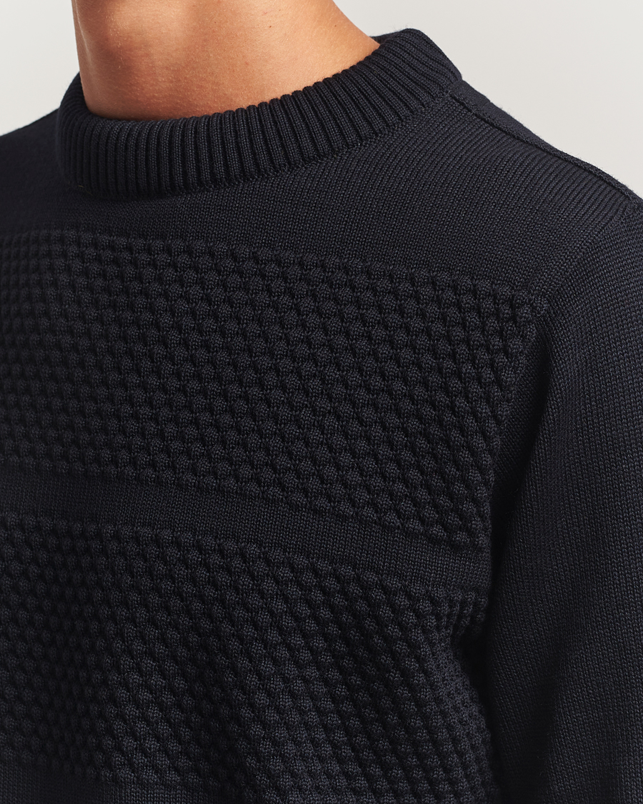 Herre | Trøjer | S.N.S. Herning | Fisherman Wool Crew Neck Navy
