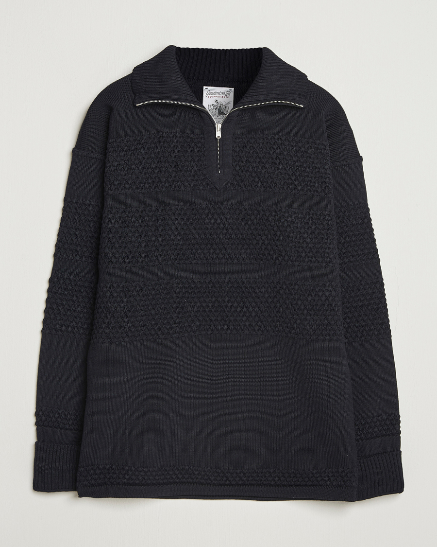 Herre | Trøjer | S.N.S. Herning | Fisherman Wool Short Zip Navy