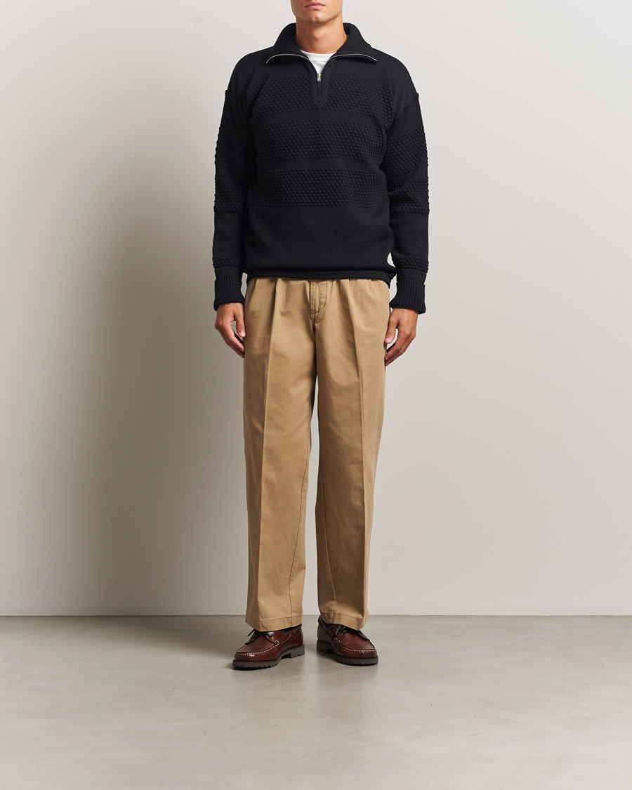 Herre | Trøjer | S.N.S. Herning | Fisherman Wool Short Zip Navy