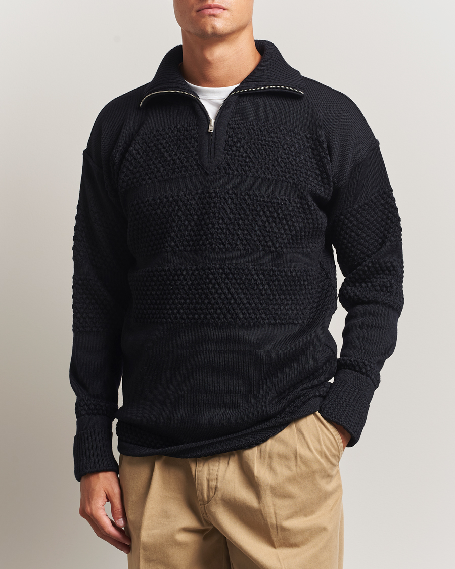 Herre | Trøjer | S.N.S. Herning | Fisherman Wool Short Zip Navy
