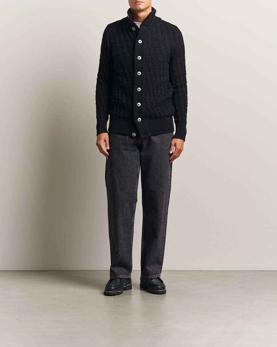 Herre | Trøjer | S.N.S. Herning | Stark Wool Cable Cardigan Black