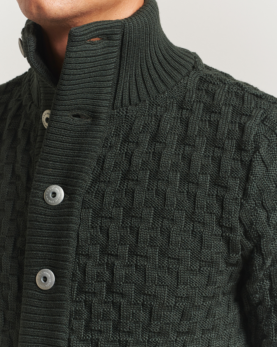 Herre | Trøjer | S.N.S. Herning | Stark Wool Cable Cardigan Dark Forest Green