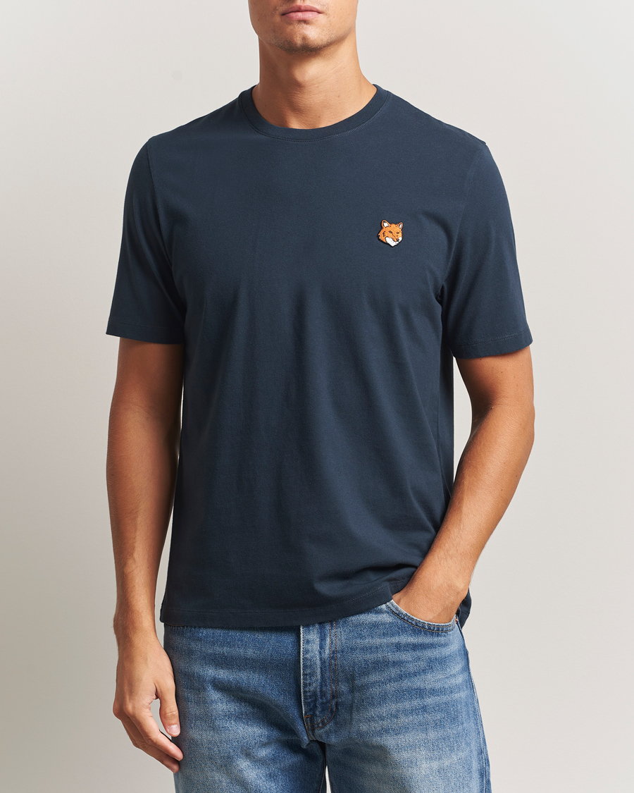Herre | T-Shirts | Maison Kitsuné | Fox Head T-Shirt Classic Navy