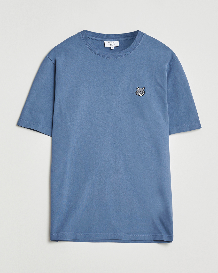 Herre | T-Shirts | Maison Kitsuné | Grey Fox Head T-Shirt Seine Blue