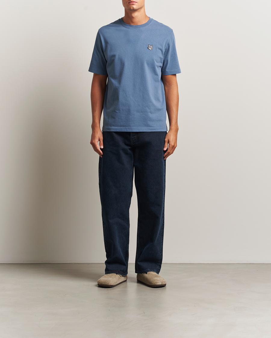 Herre | T-Shirts | Maison Kitsuné | Grey Fox Head T-Shirt Seine Blue