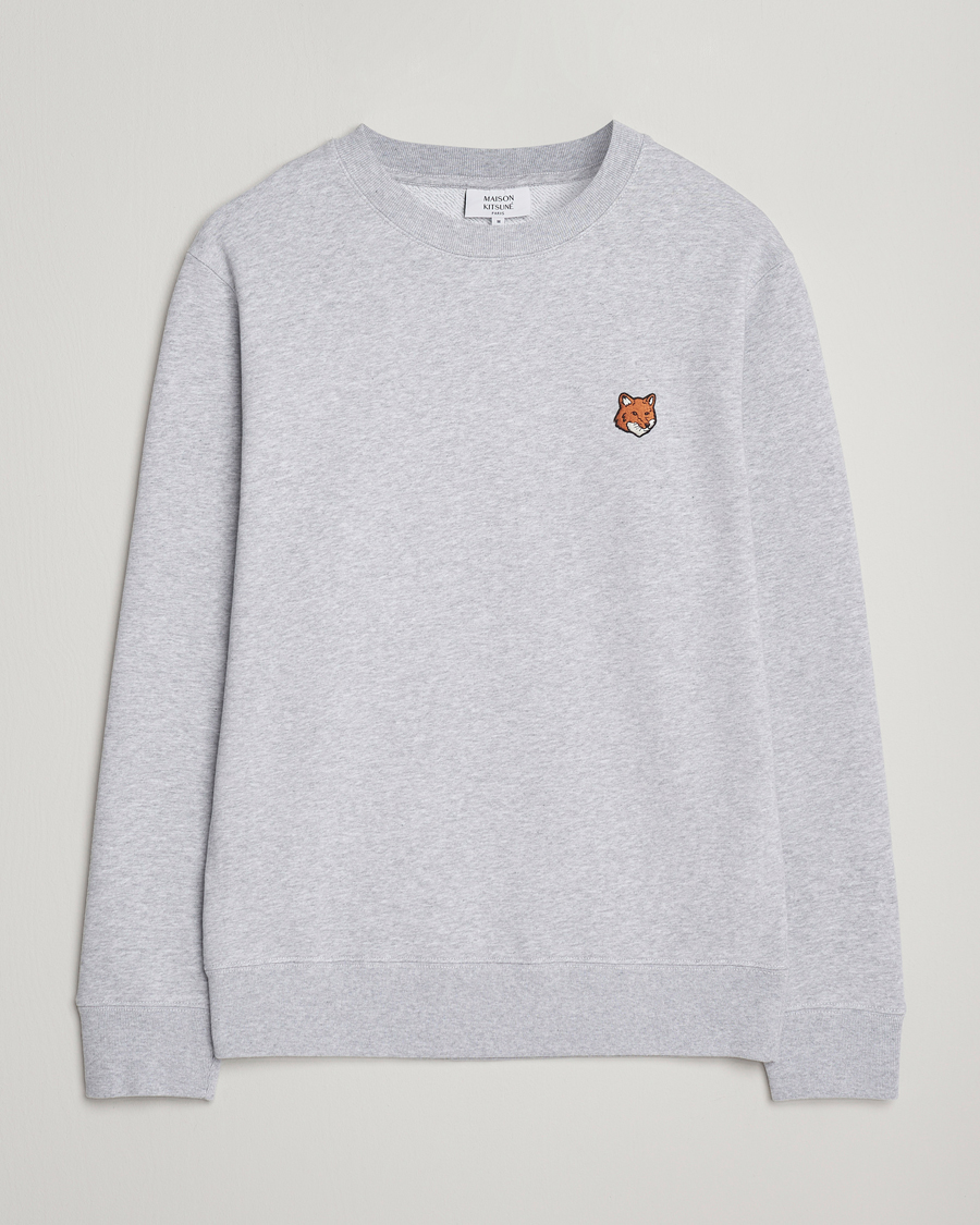 Herre | Trøjer | Maison Kitsuné | Fox Head Sweatshirt Light Grey Melange