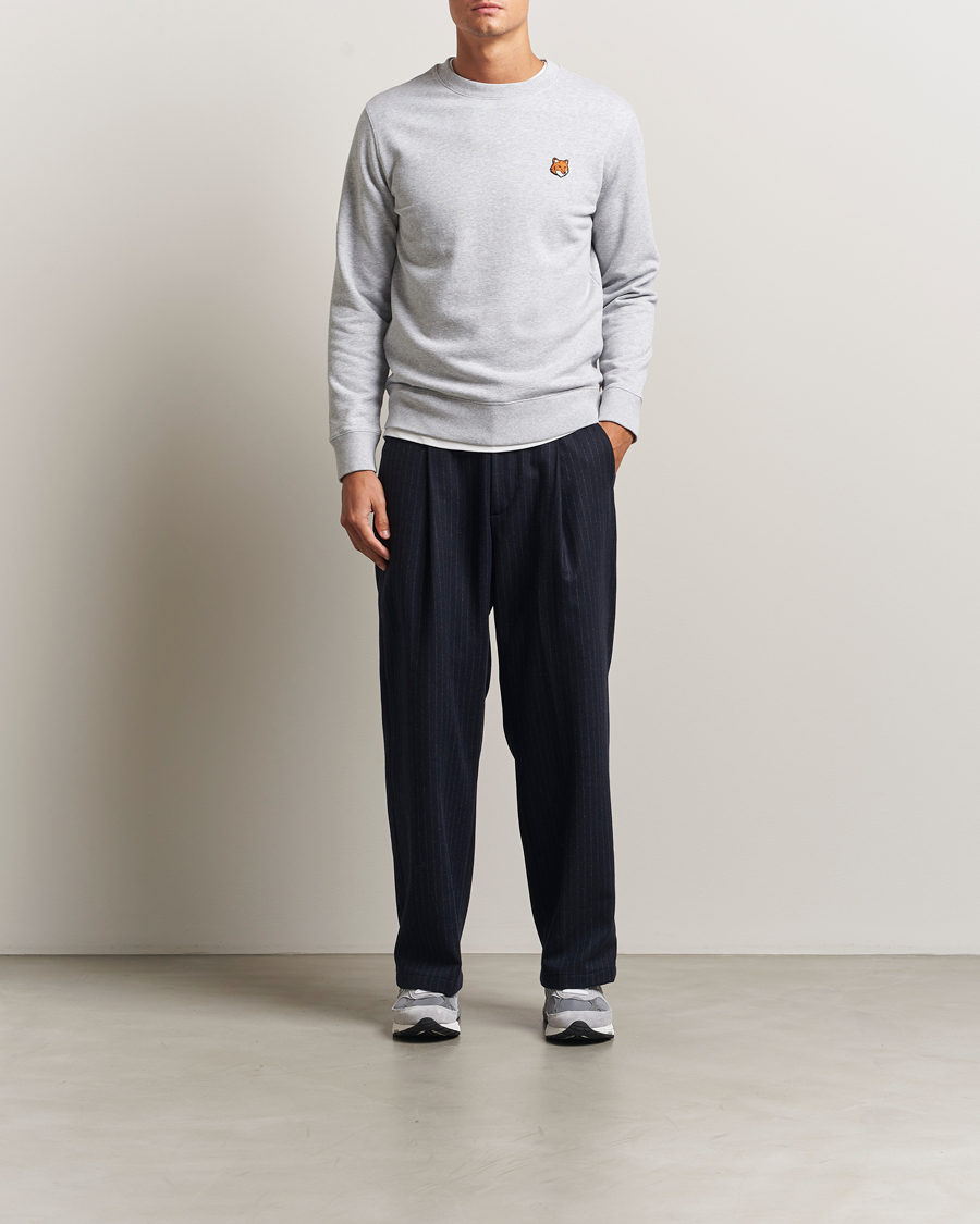 Herre | Trøjer | Maison Kitsuné | Fox Head Sweatshirt Light Grey Melange