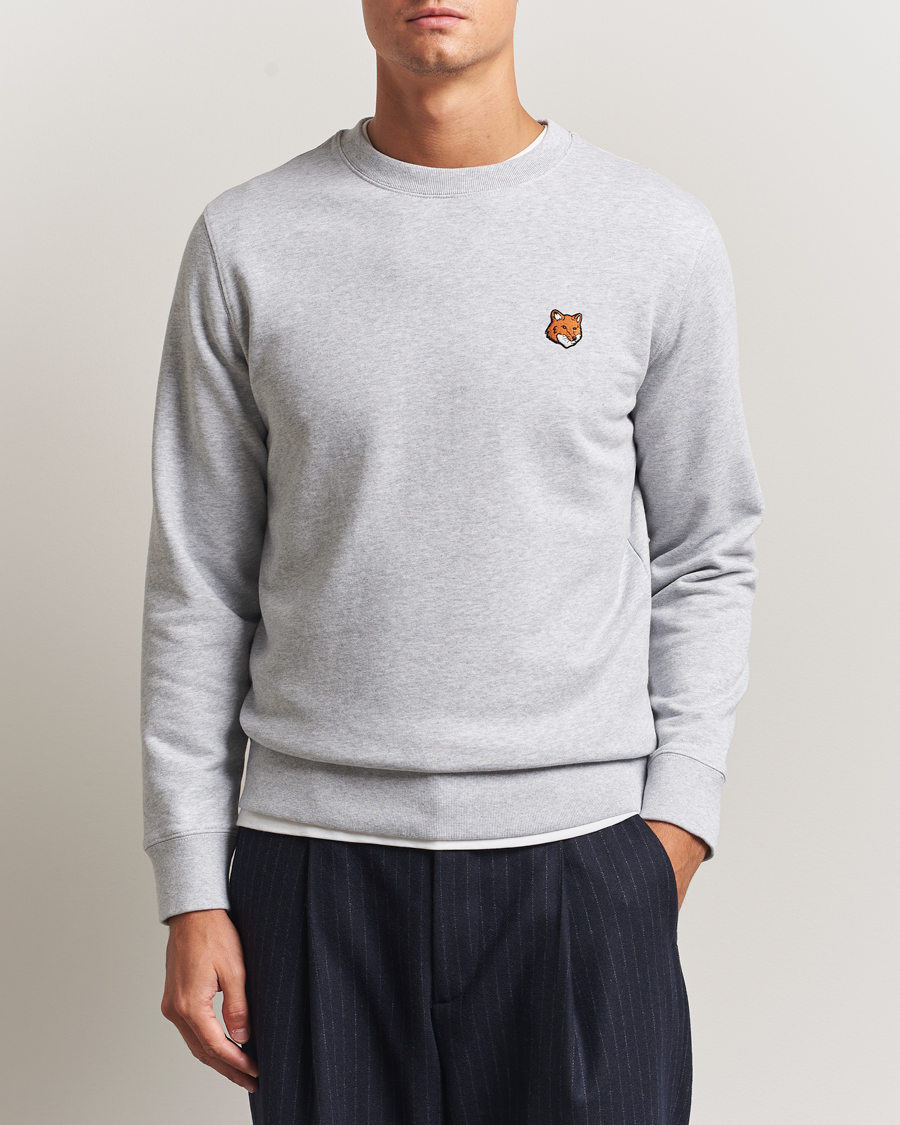 Herre | Trøjer | Maison Kitsuné | Fox Head Sweatshirt Light Grey Melange