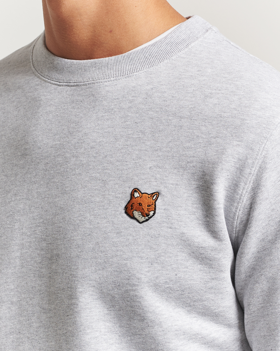 Herre | Trøjer | Maison Kitsuné | Fox Head Sweatshirt Light Grey Melange