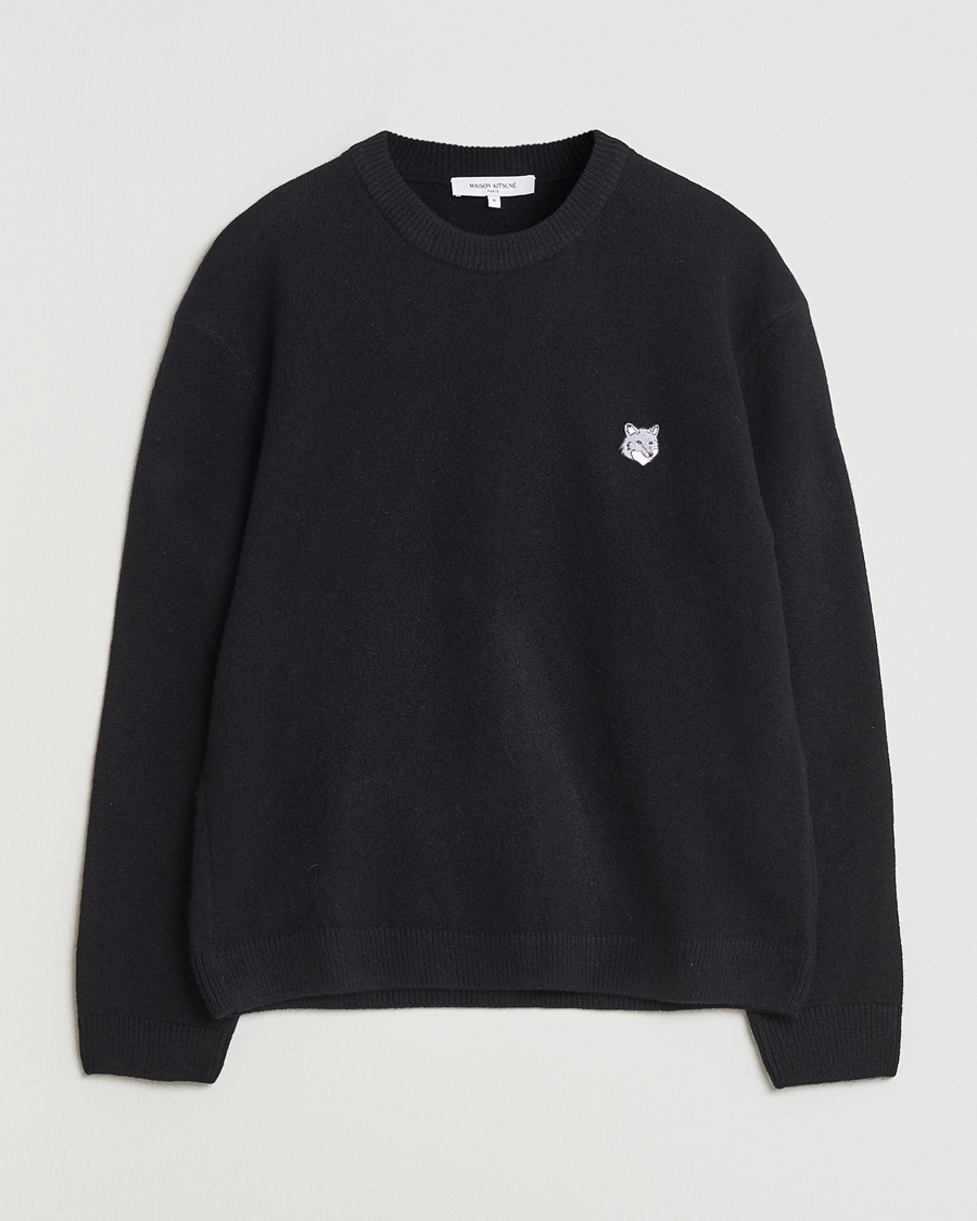 Herre | Trøjer | Maison Kitsuné | Grey Fox Head Lambswool Sweater Black