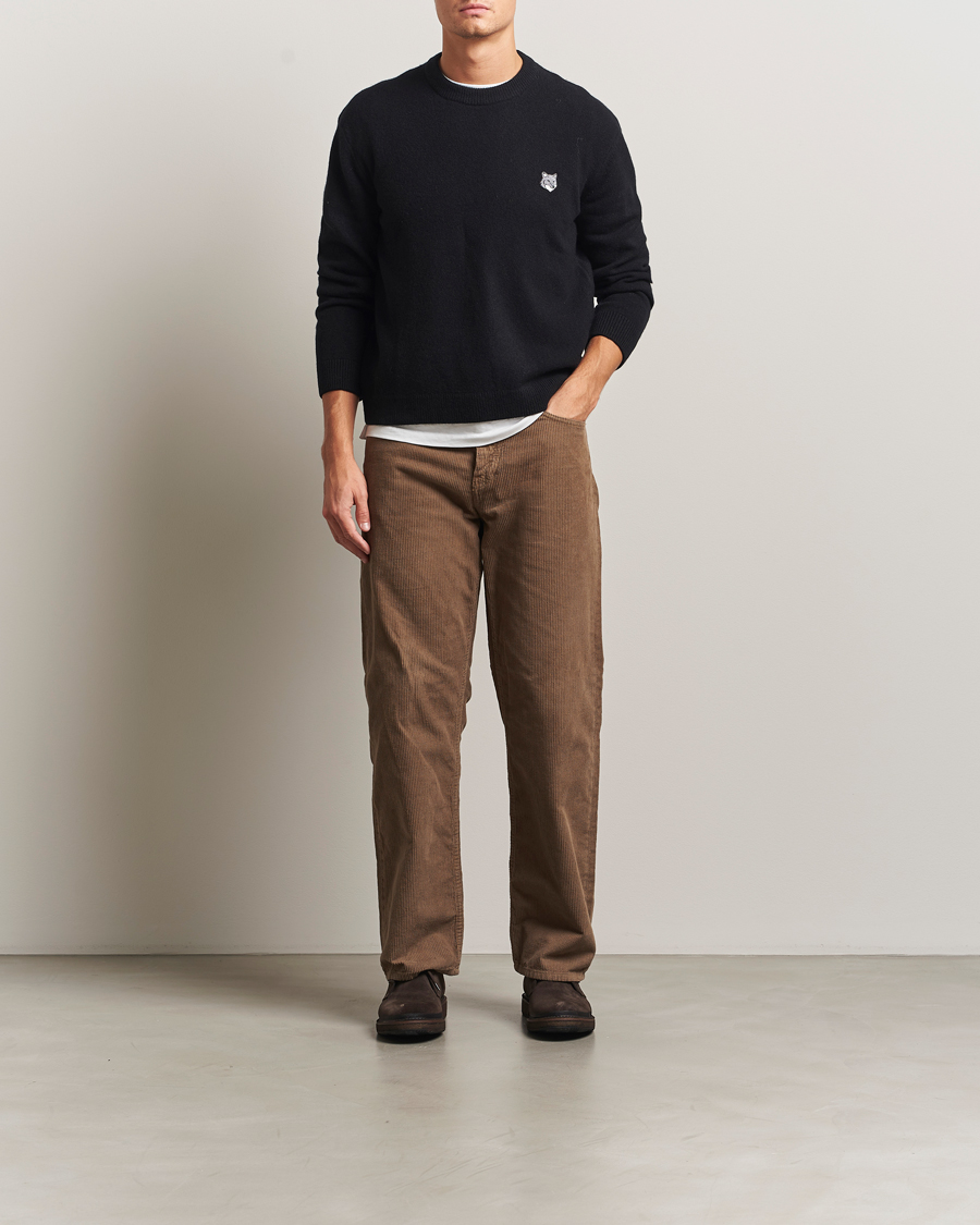 Herre | Trøjer | Maison Kitsuné | Grey Fox Head Lambswool Sweater Black