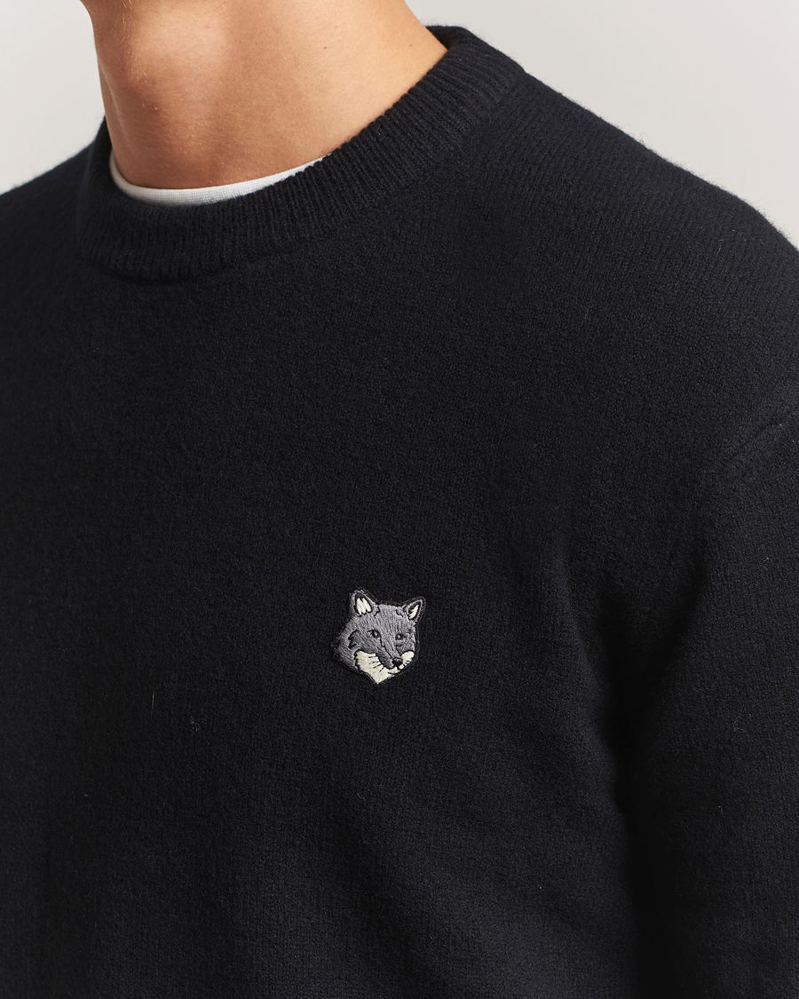 Herre | Trøjer | Maison Kitsuné | Grey Fox Head Lambswool Sweater Black