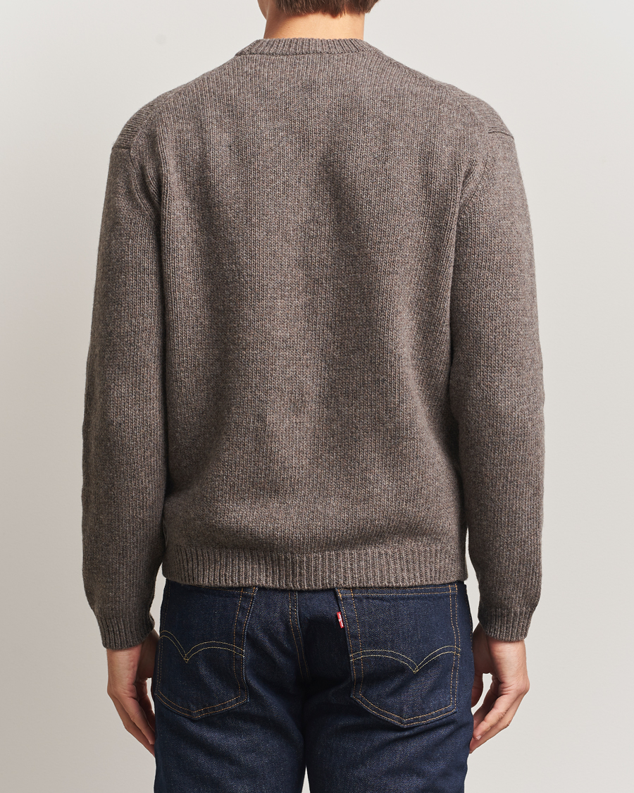 Herre | Trøjer | Maison Kitsuné | Dressed Fox Wool Knitted Sweater Dark Grey Melange