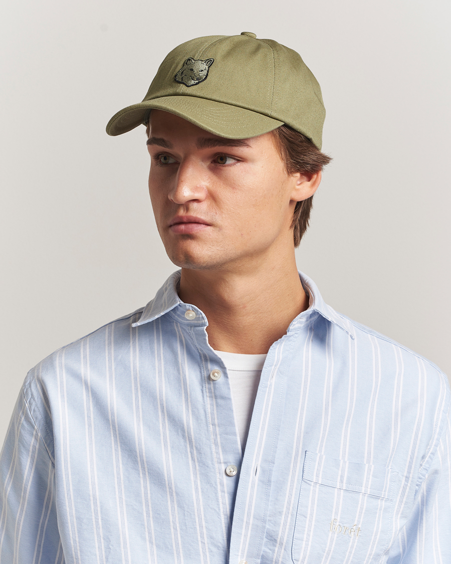 Herre | Hatte & kasketter | Maison Kitsuné | Tonal Fox Head Cap Laurel Green
