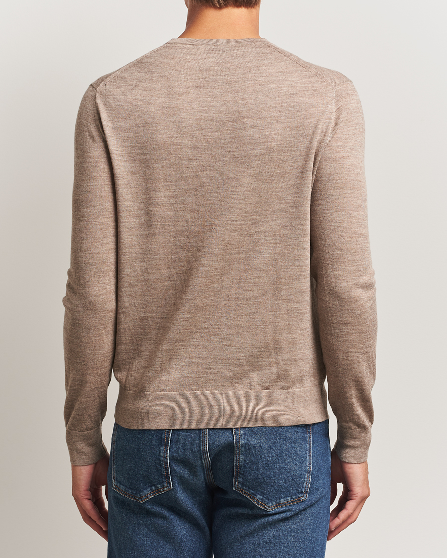 Herre | Trøjer | Tiger of Sweden | Connor Extra Fine Merino Crew Neck Pullover Beige Melange
