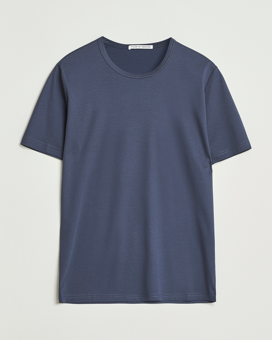 Herre | T-Shirts | Tiger of Sweden | Olaf Mercerized Cotton T-Shirt Light Ink