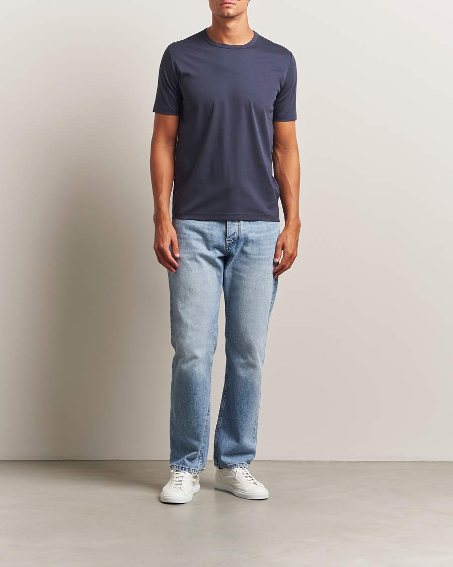 Herre | T-Shirts | Tiger of Sweden | Olaf Mercerized Cotton T-Shirt Light Ink