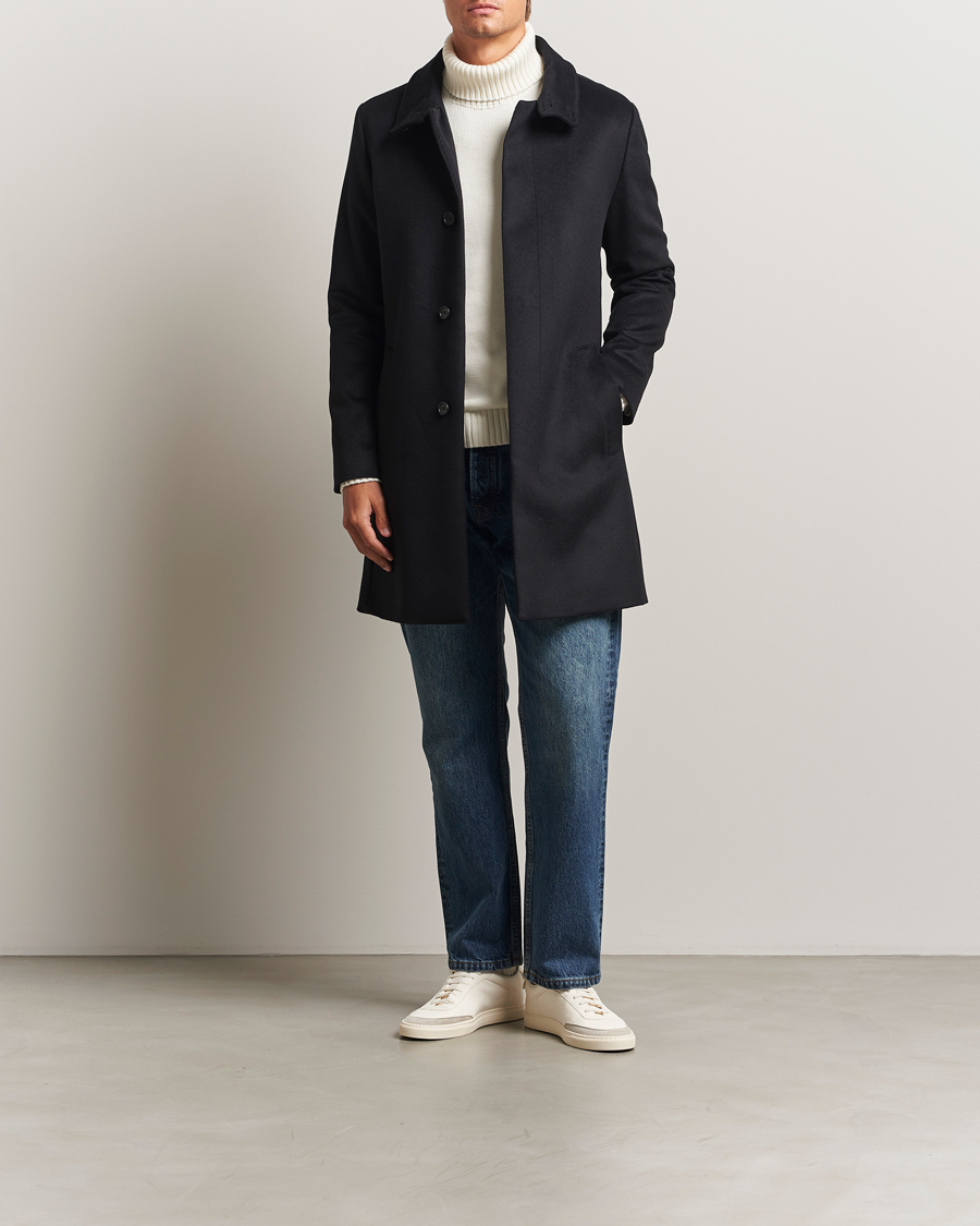 Herre | Jakker | Tiger of Sweden | Aleric Wool/Cashmere Stand Up Coat Black