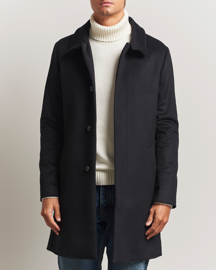 Herre | Jakker | Tiger of Sweden | Aleric Wool/Cashmere Stand Up Coat Black