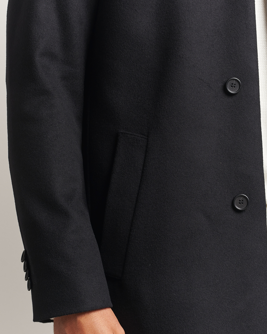 Herre | Jakker | Tiger of Sweden | Aleric Wool/Cashmere Stand Up Coat Black