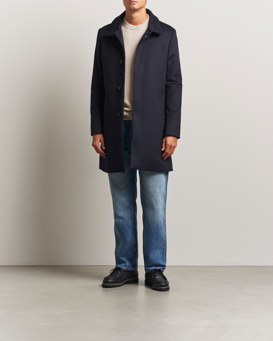 Herre | Jakker | Tiger of Sweden | Aleric Wool/Cashmere Stand Up Coat Light Ink