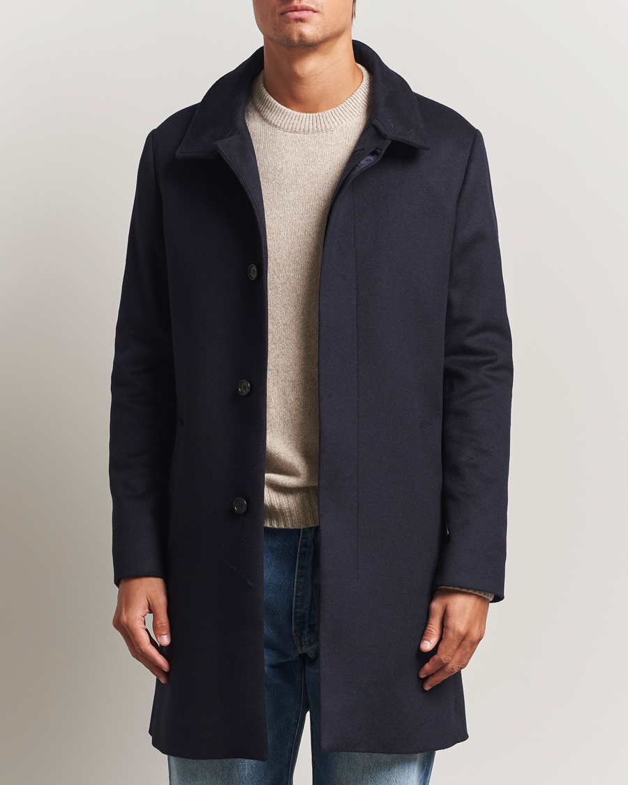 Herre | Jakker | Tiger of Sweden | Aleric Wool/Cashmere Stand Up Coat Light Ink