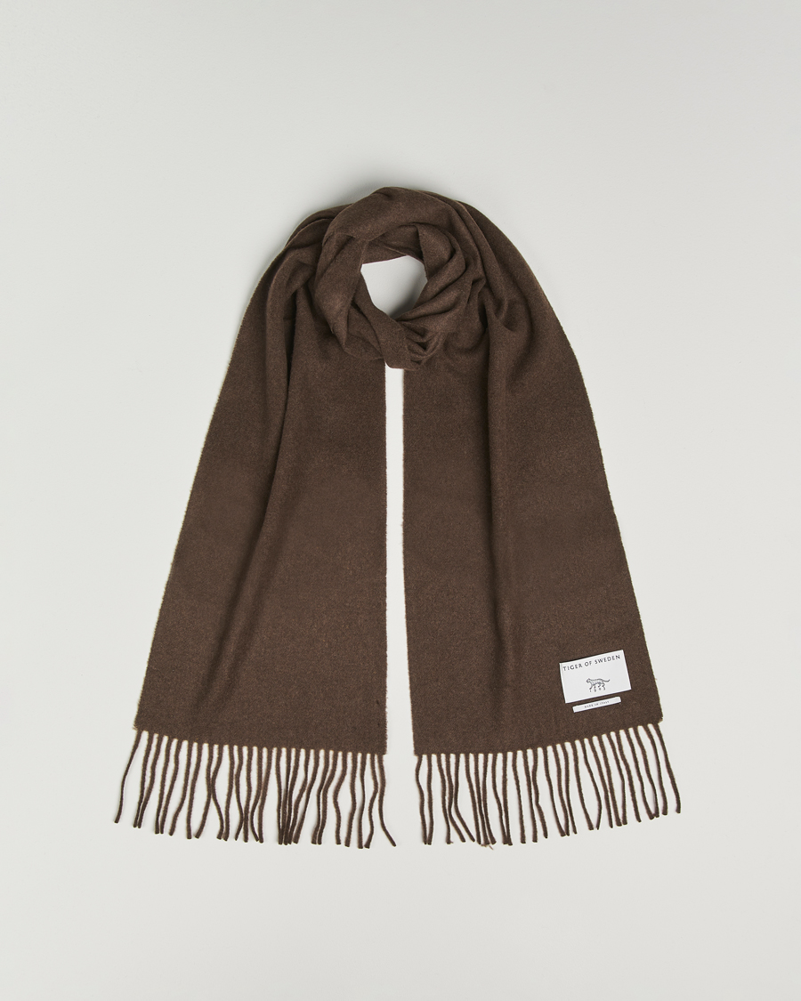 Herre | Tiger of Sweden Sylan Wool Scarf Brown Olive | Tiger of Sweden | Sylan Wool Scarf Brown Olive
