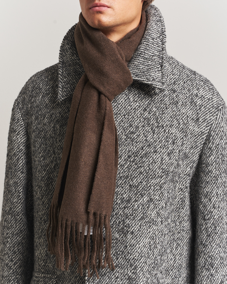Herre | Tiger of Sweden Sylan Wool Scarf Brown Olive | Tiger of Sweden | Sylan Wool Scarf Brown Olive