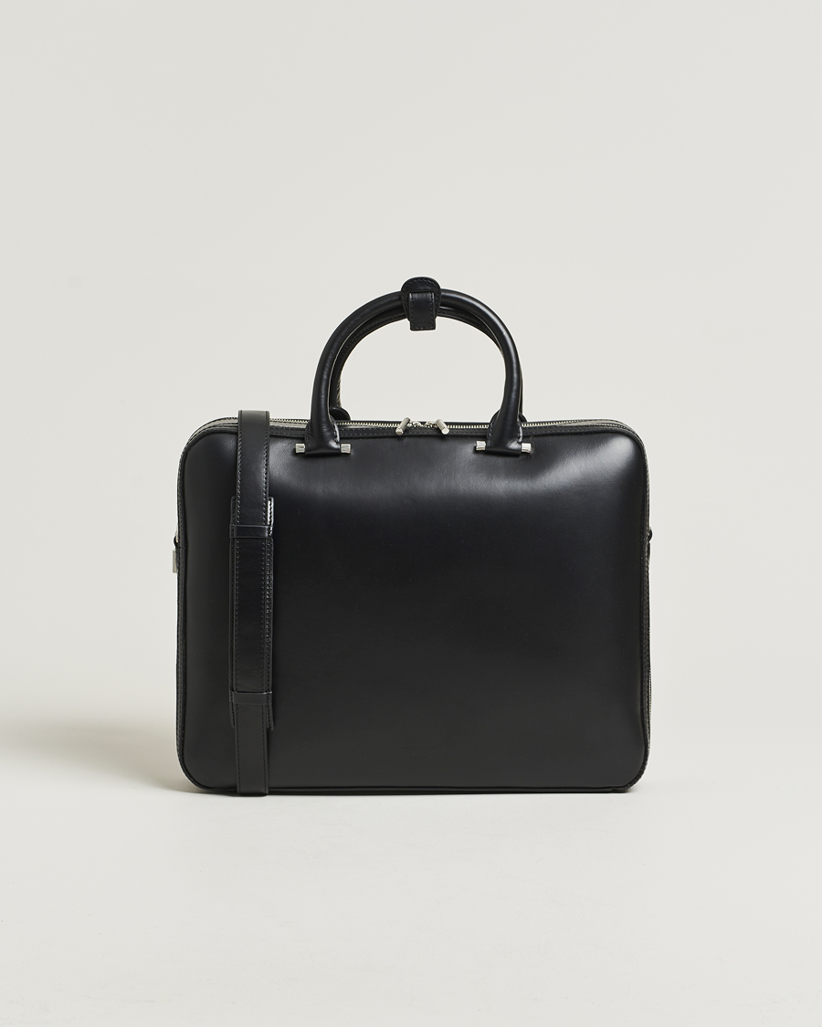 Herre | Tasker | Tiger of Sweden | Valise Smooth Leather Double Zip Briefcase Black