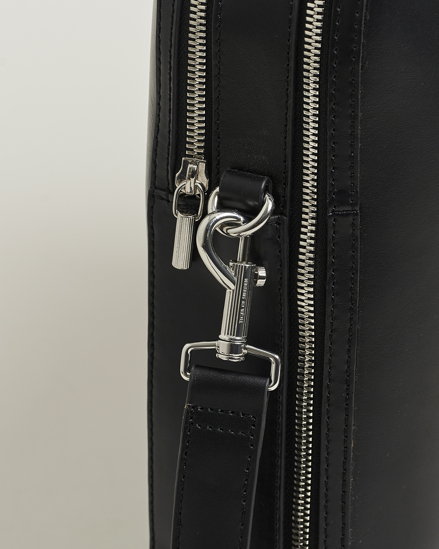 Herre | Tasker | Tiger of Sweden | Valise Smooth Leather Double Zip Briefcase Black