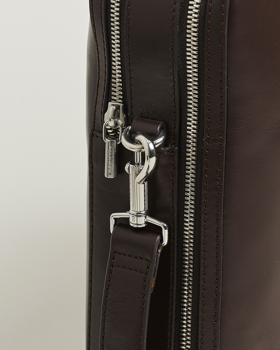 Herre | Tasker | Tiger of Sweden | Valise Smooth Leather Double Zip Briefcase Dark Brown
