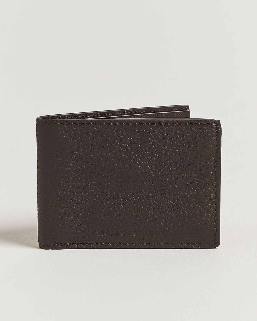 Herre | Punge | Tiger of Sweden | Wald Grainer Leather Wallet Dark Brown