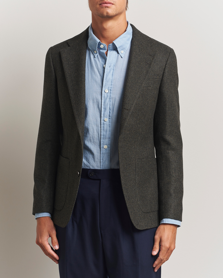 Herre | Blazere & jakker | Tiger of Sweden | Easer Wool Pepita Blazer Midnight Green