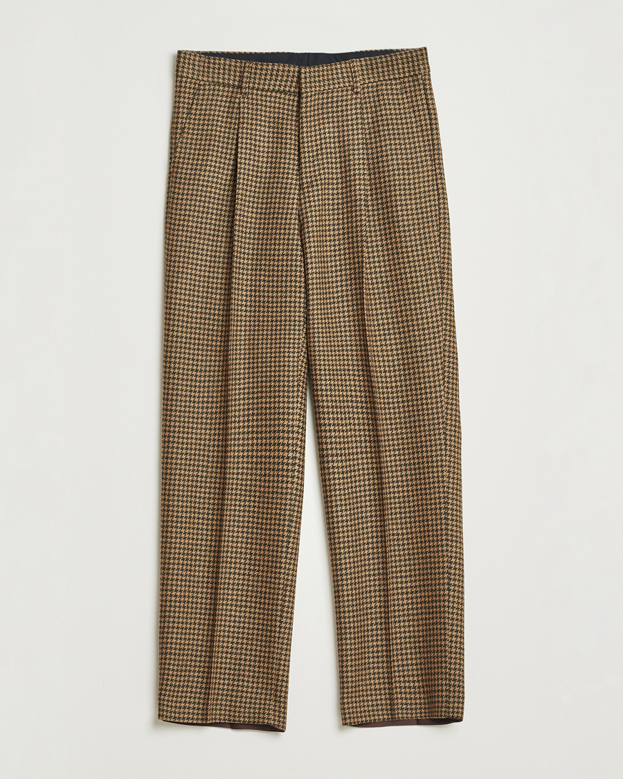 Herre | Bukser | Tiger of Sweden | Todne Swedish Wool Dogtooth Trousers Brown Olive