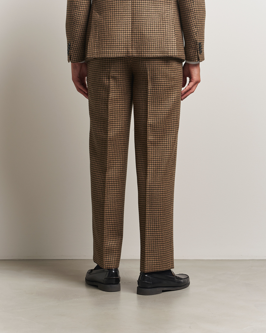 Herre | Bukser | Tiger of Sweden | Todne Swedish Wool Dogtooth Trousers Brown Olive