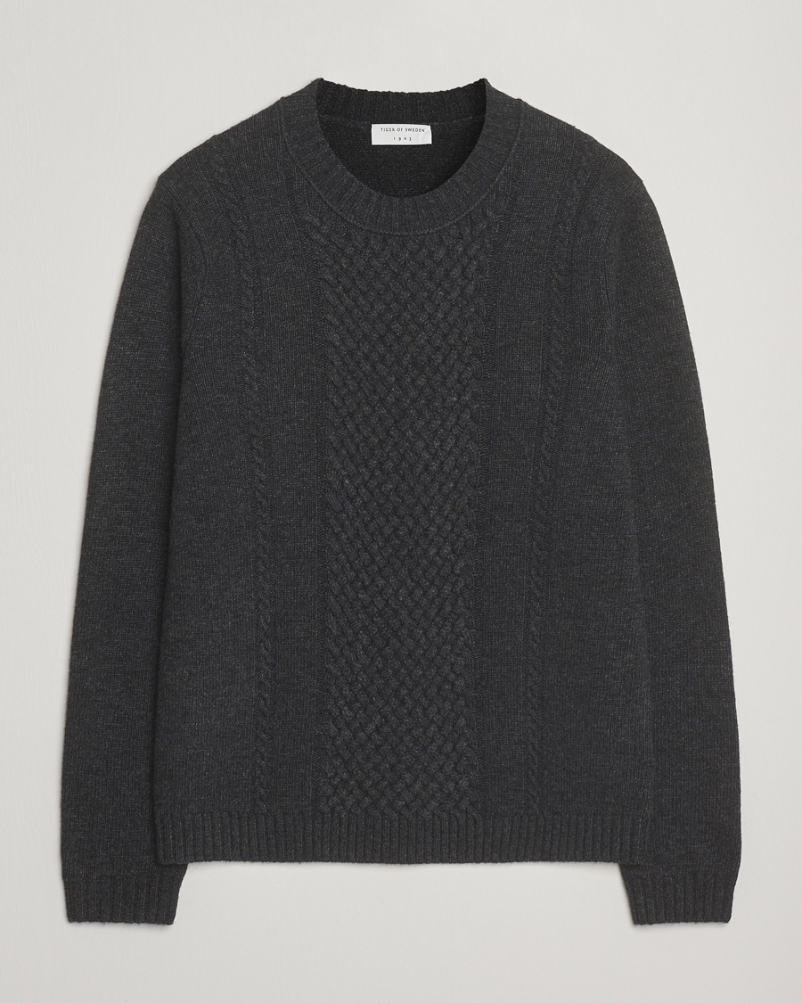 Herre | Trøjer | Tiger of Sweden | Harry Wool Knitted Sweater Phantom