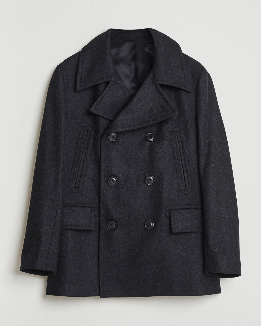 Herre | Jakker | Tiger of Sweden | Mahler Wool/Cashmere Peacoat Charcoal