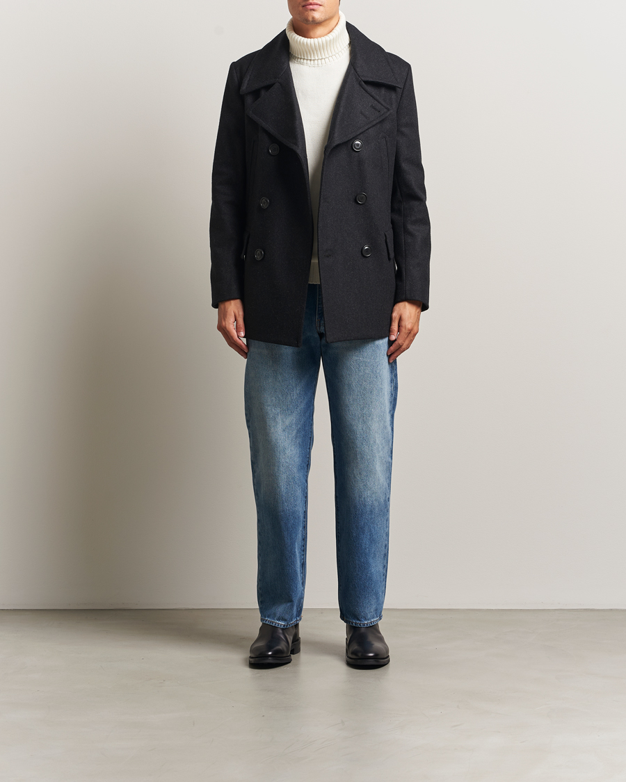 Herre | Jakker | Tiger of Sweden | Mahler Wool/Cashmere Peacoat Charcoal