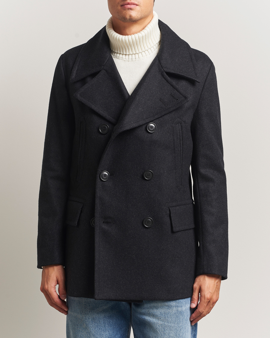 Herre | Jakker | Tiger of Sweden | Mahler Wool/Cashmere Peacoat Charcoal
