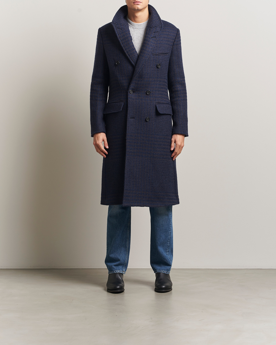 Herre | Jakker | Tiger of Sweden | Hennri Swedish Wool Double Breasted Coat Light Ink