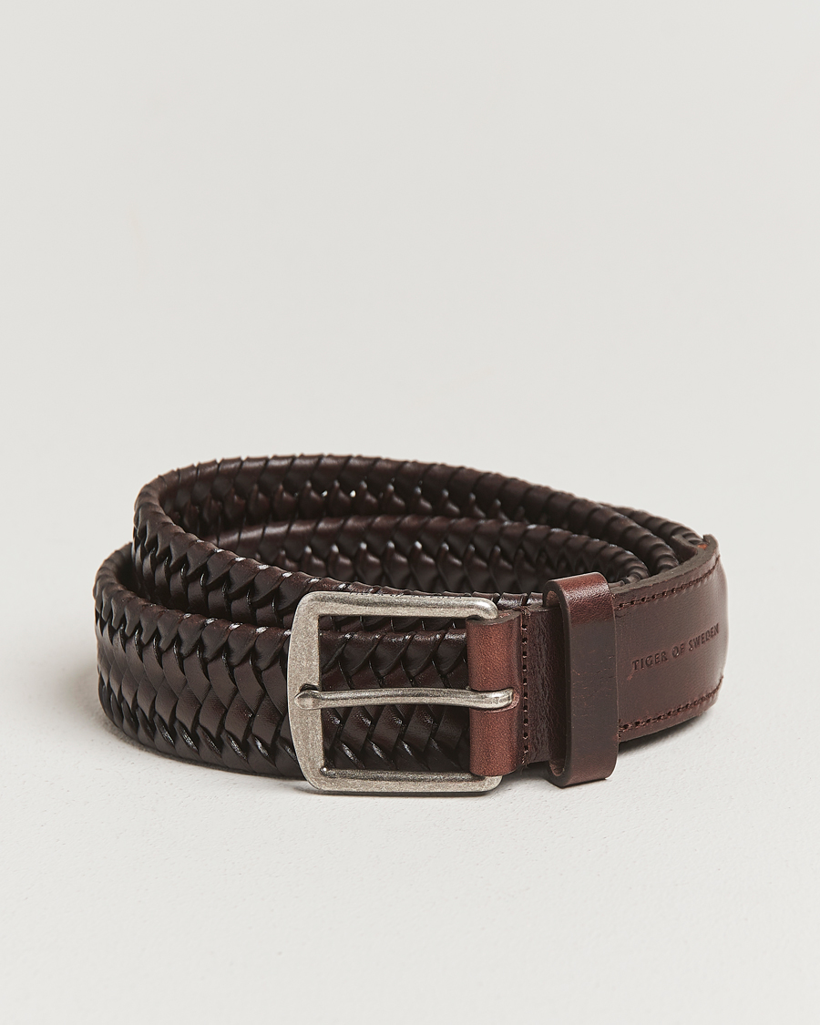 Herre | Bælter | Tiger of Sweden | Braidant Braided Belt Dark Brown